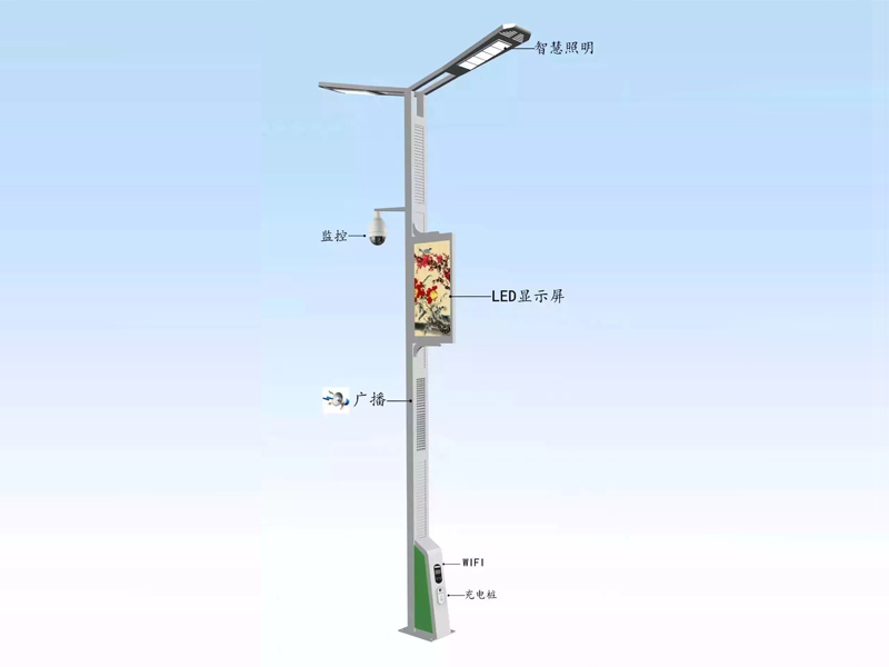 65寸户外灯杆屏_智慧路灯屏
